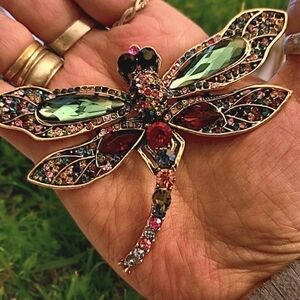 Unique Lg BEAUTIFUL Rhinestone Dragonfly Brooch